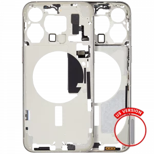 Mid-Frame Housing W/ Small Parts For iPhone 15 Pro Max (US Version) (Aftermarket Plus) (White Titanium)