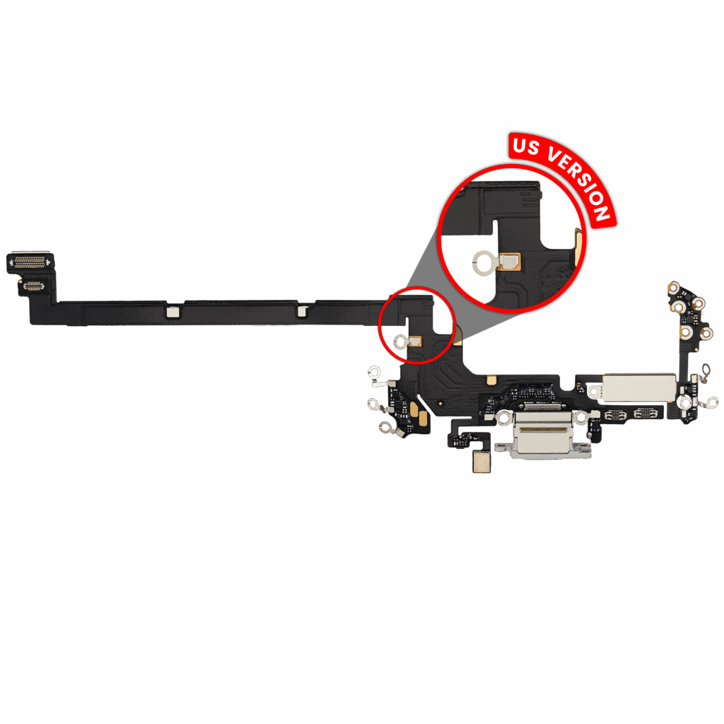Charging Port Flex Cable For iPhone 17 Pro (US Version) (Premium) (Silver)