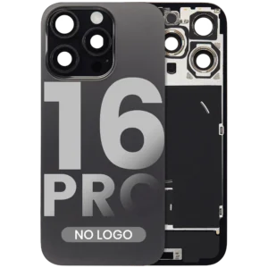 Back Glass w/ MagSafe Magnet & NFC & Flashlight Flex For iPhone 16 Pro (Aftermarket) (Black Titanium) (No Logo)
