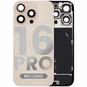 Back Glass w/ MagSafe Magnet & NFC & Flashlight Flex For iPhone 16 Pro (Aftermarket) (Desert Titanium) (No Logo)