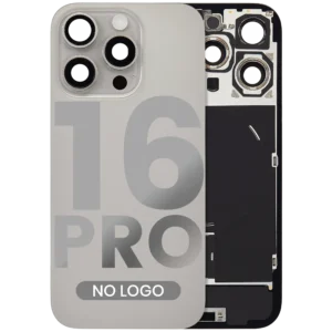 Back Glass w/ MagSafe Magnet & NFC & Flashlight Flex For iPhone 16 Pro (Aftermarket) (Natural Titanium) (No Logo)