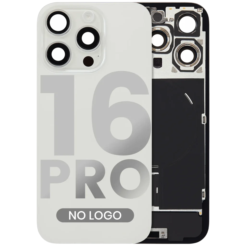 Back Glass w/ MagSafe Magnet & NFC & Flashlight Flex For iPhone 16 Pro (No Logo) (Aftermarket) (White Titanium)