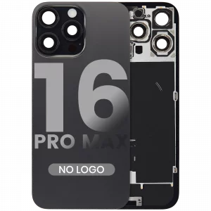 Back Glass w/ MagSafe Magnet & NFC & Flashlight Flex For iPhone 16 Pro Max (Aftermarket) (Black Titanium) (No Logo)
