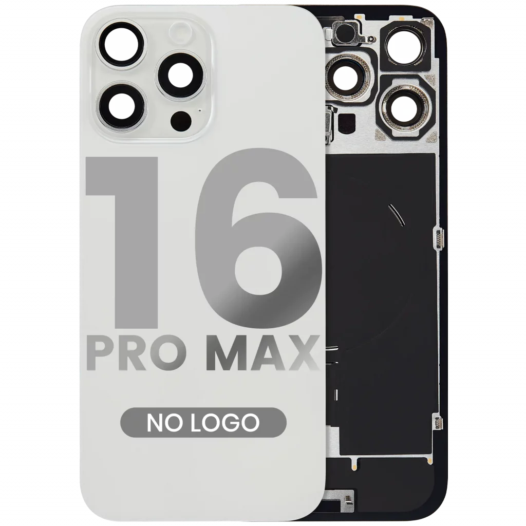 Back Glass w/ MagSafe Magnet & NFC & Flashlight Flex For iPhone 16 Pro Max (No Logo) (Aftermarket) (White Titanium)