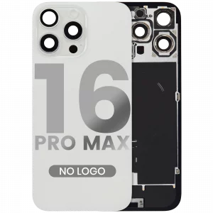 Back Glass w/ MagSafe Magnet & NFC & Flashlight Flex For iPhone 16 Pro Max (Aftermarket) (White Titanium) (No Logo)