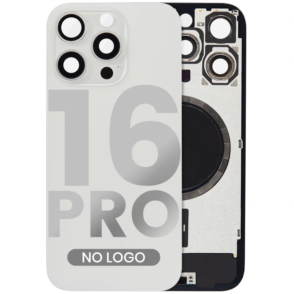 Back Glass w/ MagSafe Magnet For iPhone 16 Pro (No Logo) (Aftermarket) (White Titanium)
