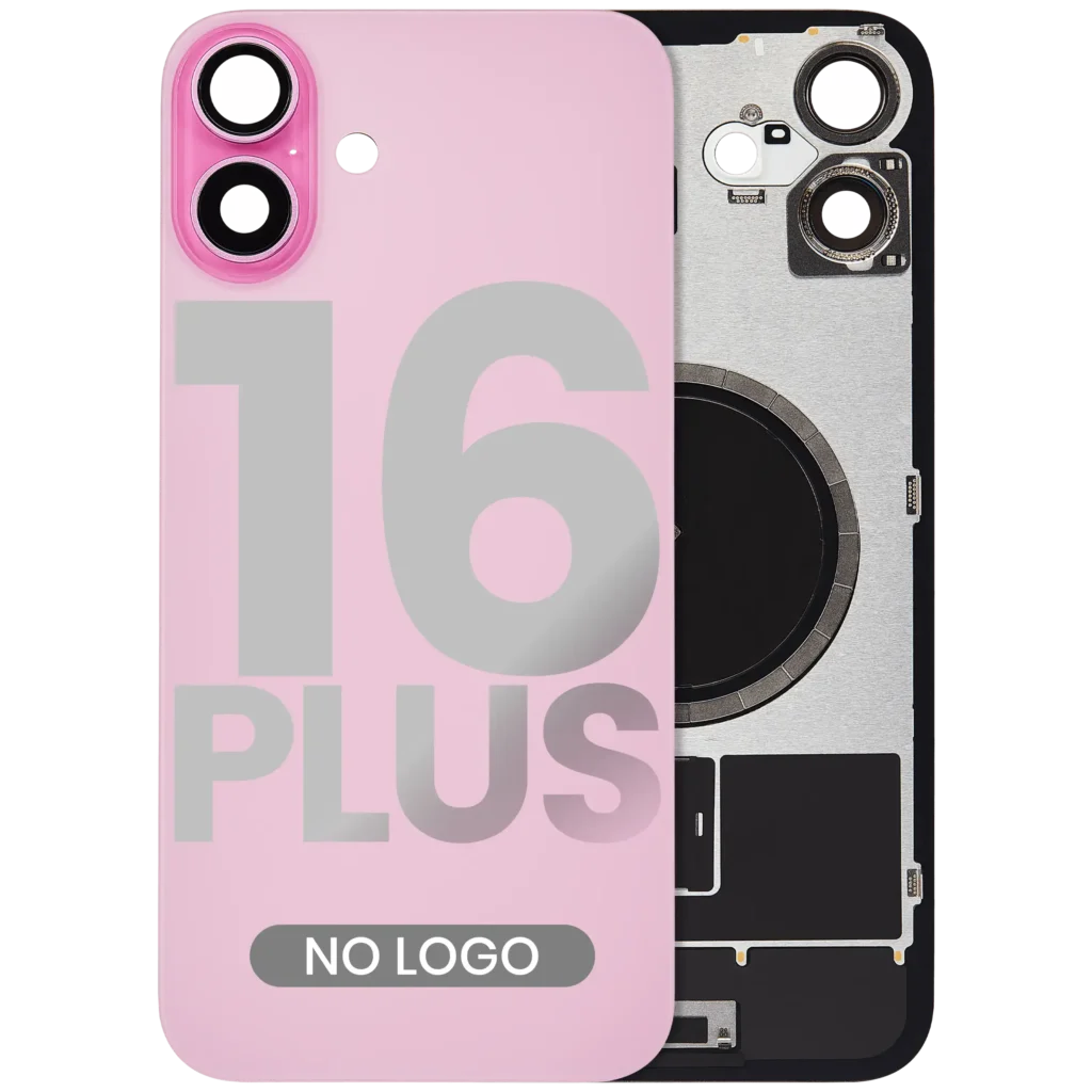 Back Glass w/ MagSafe Magnet For iPhone 16 Plus (No Logo) (Aftermarket) (Pink)