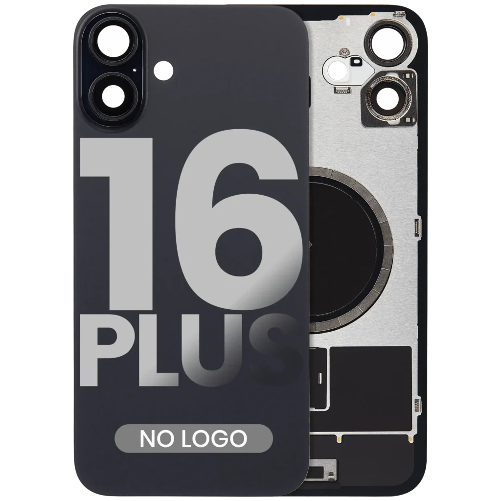 Back Glass w/ MagSafe Magnet For iPhone 16 Plus (No Logo) (Aftermarket) (Black)
