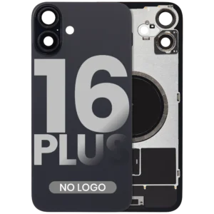 Back Glass w/ MagSafe Magnet For iPhone 16 Plus (Aftermarket) (Black) (No Logo)
