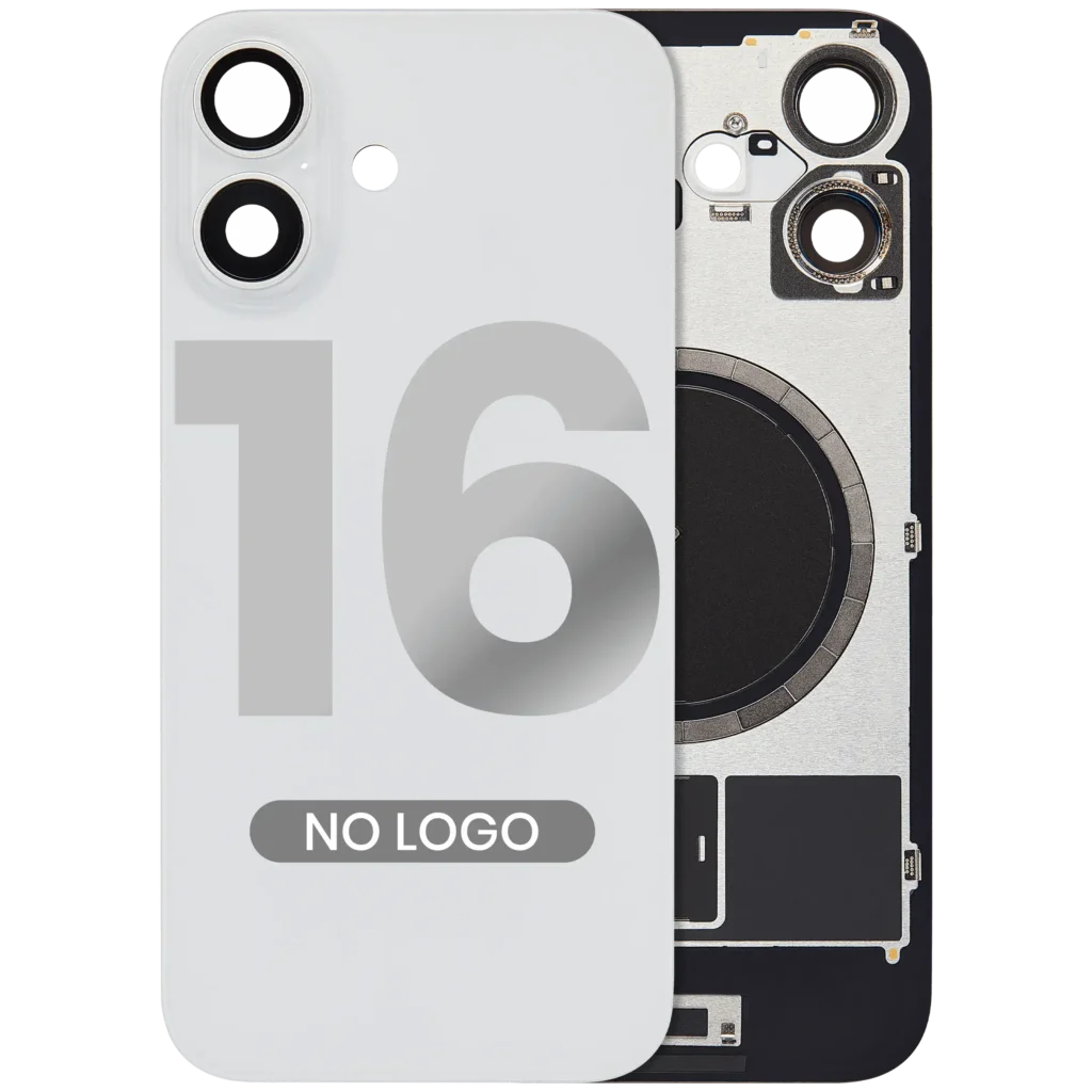 Back Glass w/ MagSafe Magnet For iPhone 16 (No Logo) (Aftermarket) (White)