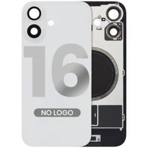 Back Glass w/ MagSafe Magnet For iPhone 16 (Aftermarket) (White) (No Logo)