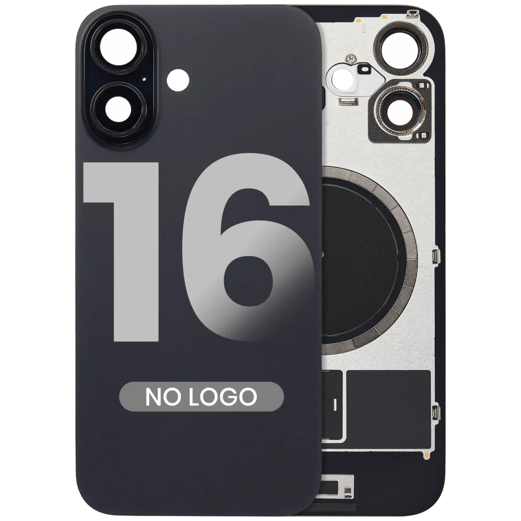 Back Glass w/ MagSafe Magnet For iPhone 16 (No Logo) (Aftermarket) (Black)