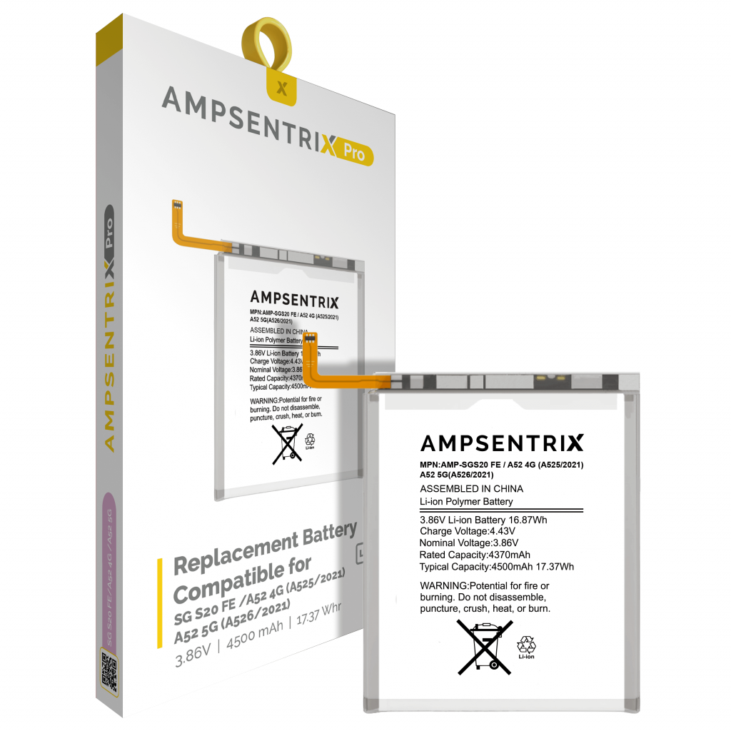 Replacement Battery For Samsung Galaxy S20 FE / A52 4G (A525 / 2021) / A52 5G (A526 / 2021) / A52s (A528 / 2021) (AmpSentrix Pro)