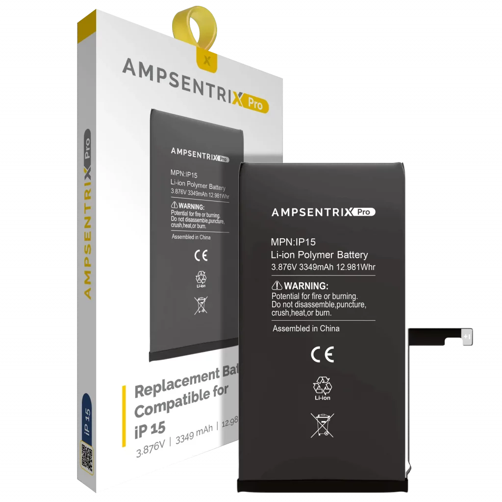 Replacement Battery For iPhone 15 (AmpSentrix Pro)