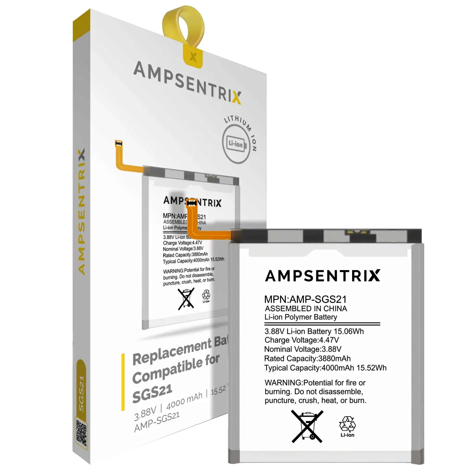 Replacement Battery For Samsung Galaxy S21 5G (AmpSentrix Pro)