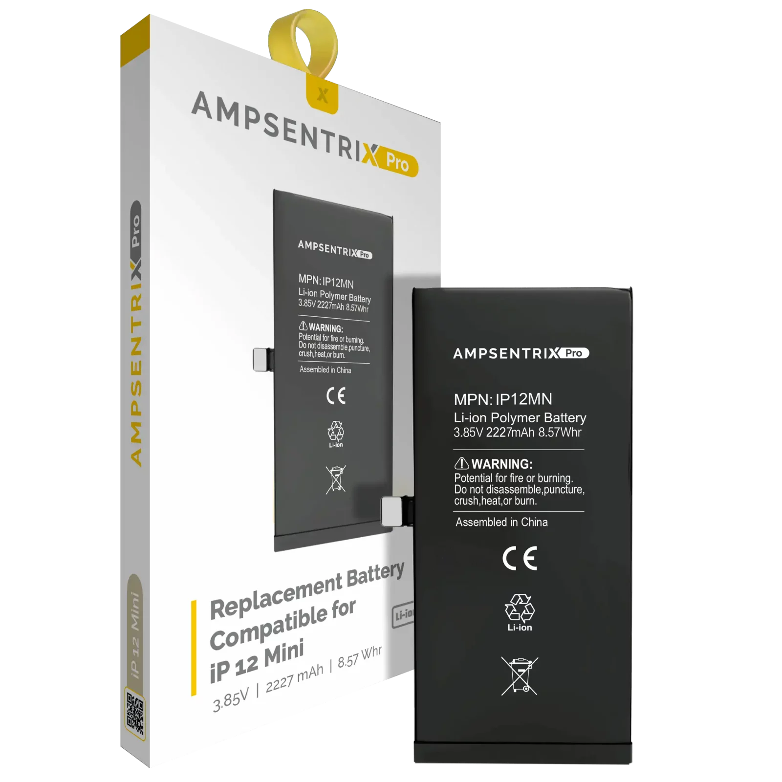 Replacement Battery For iPhone 12 Mini (AmpSentrix Pro)