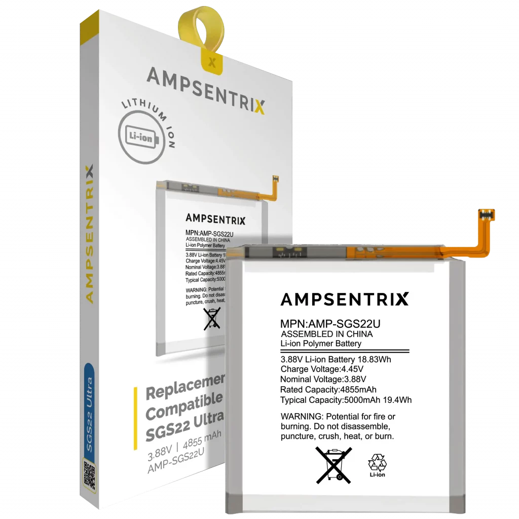 Replacement Battery For Samsung Galaxy S22 Ultra 5G (AmpSentrix Pro)