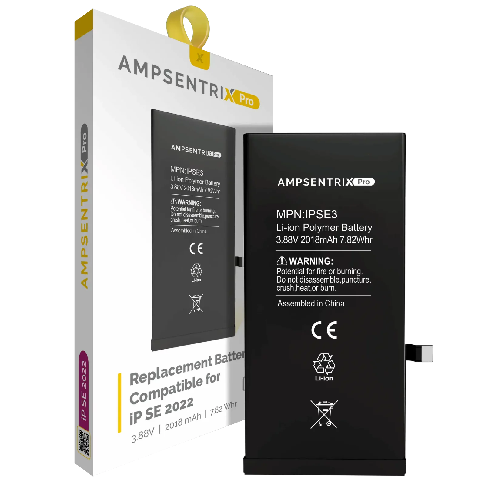 Replacement Battery For iPhone SE (2022) (AmpSentrix Pro)