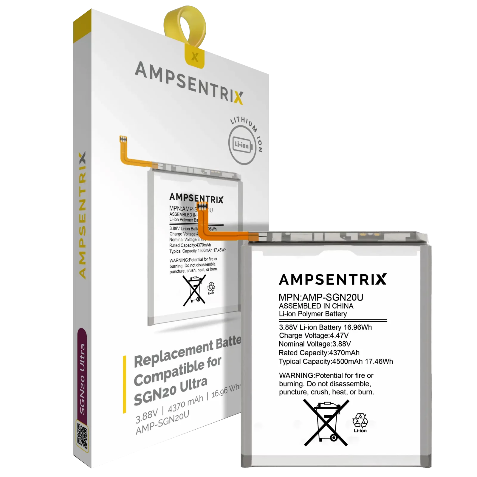 Replacement Battery For Samsung Galaxy Note 20 Ultra (AmpSentrix Pro)