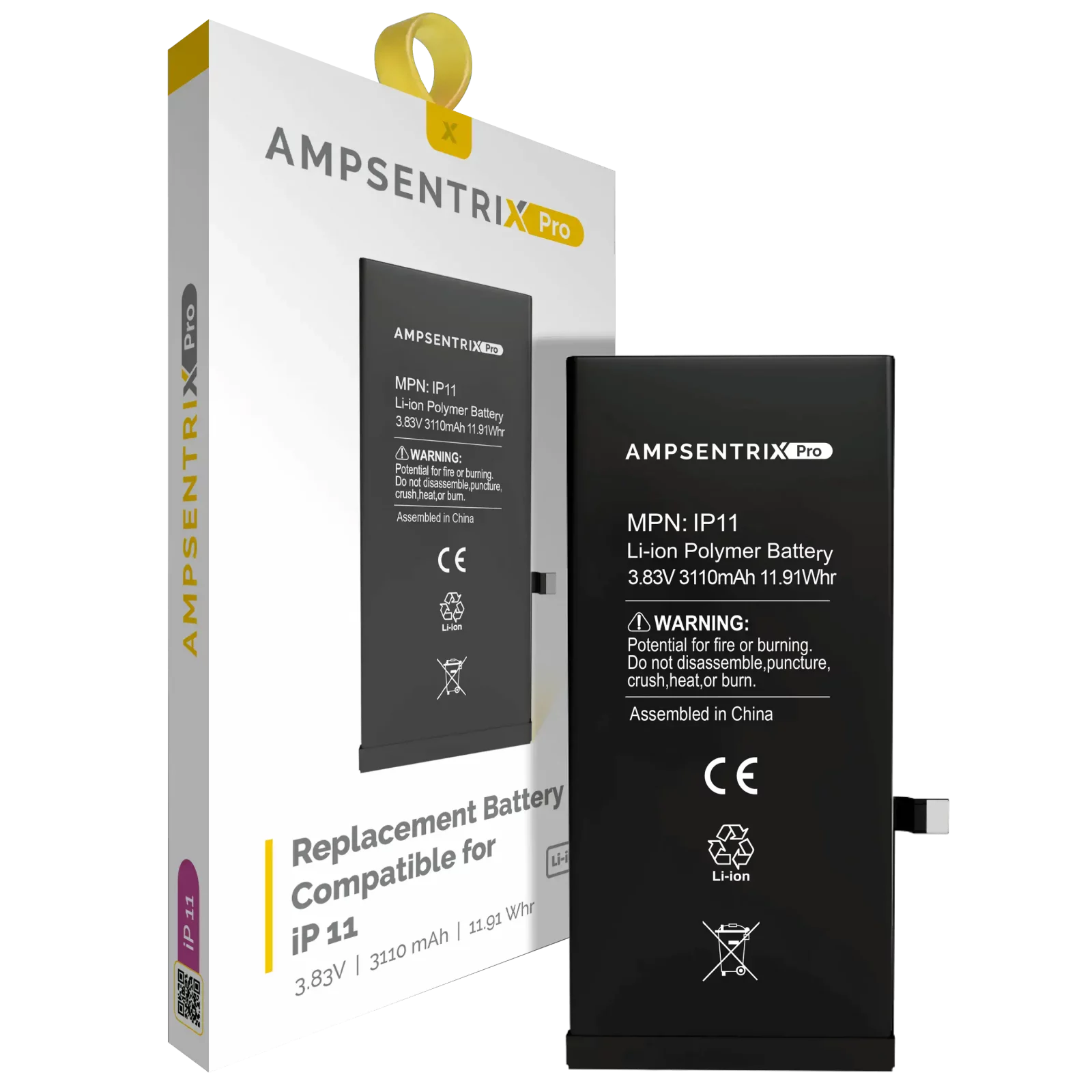 Replacement Battery For iPhone 11 (AmpSentrix Pro)