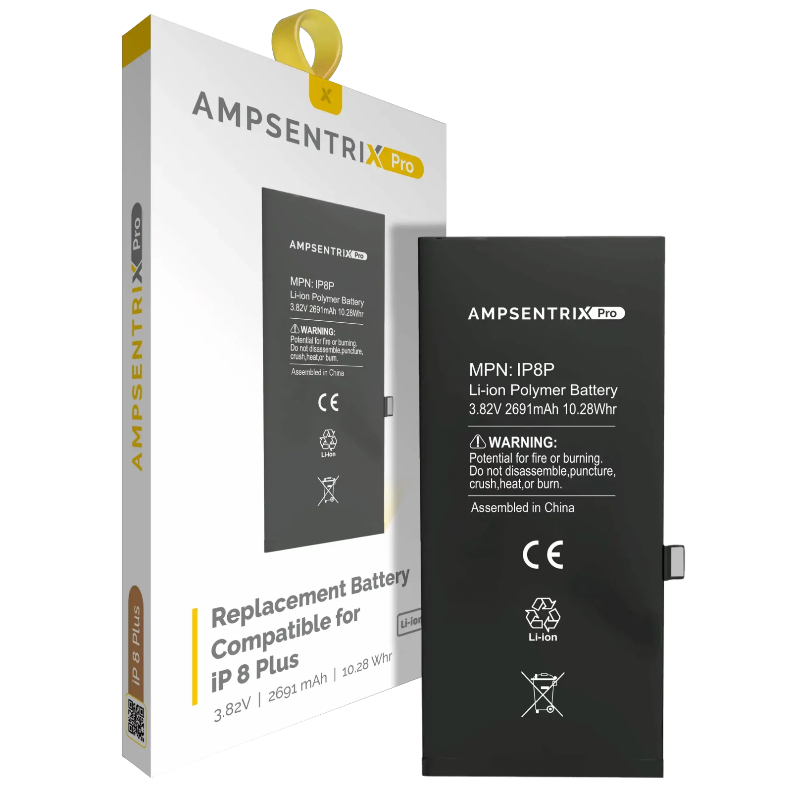 Replacement Battery For iPhone 8 Plus (AmpSentrix Pro)