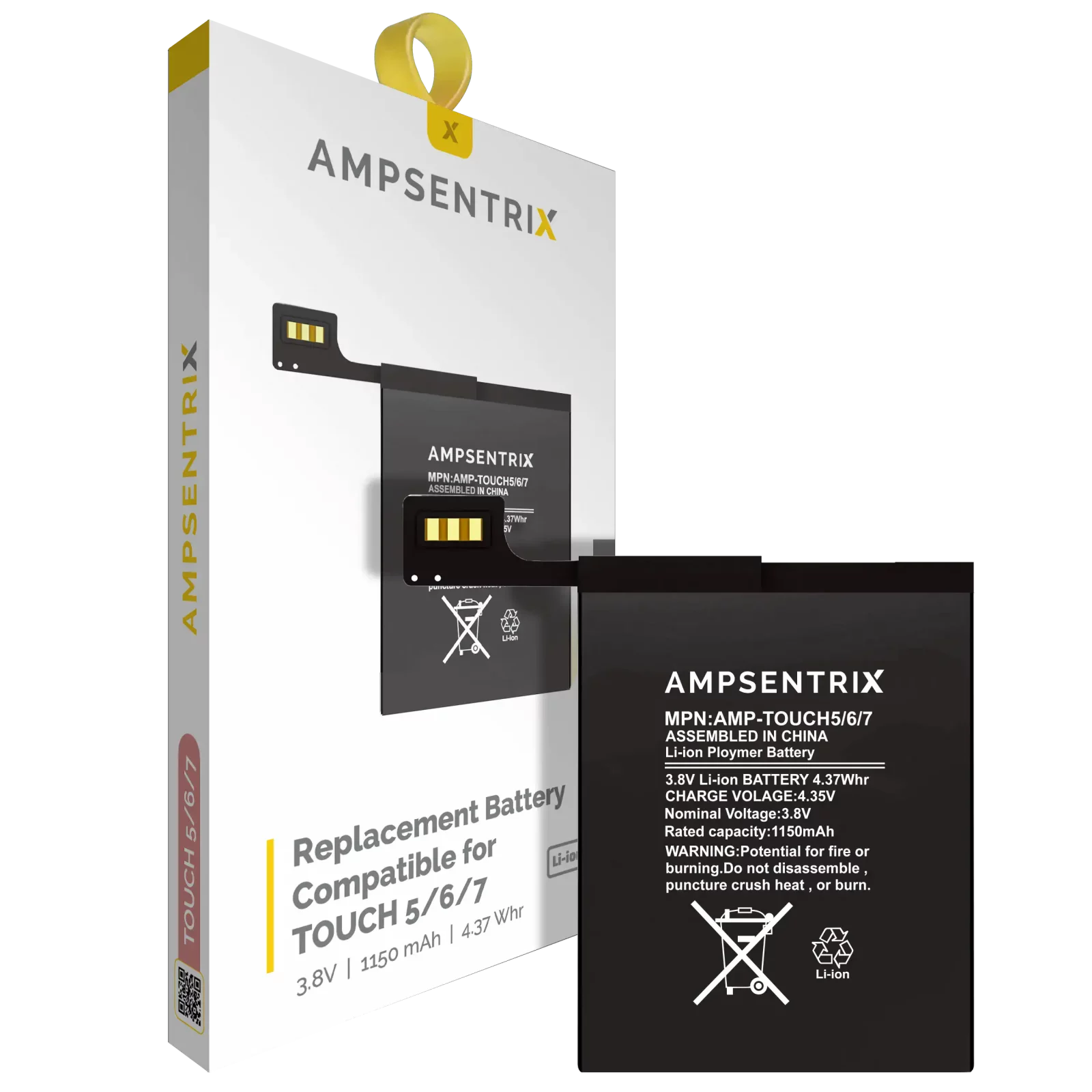 Replacement Battery For iPod Touch 5 / Touch 6 / Touch 7 (AmpSentrix Pro)