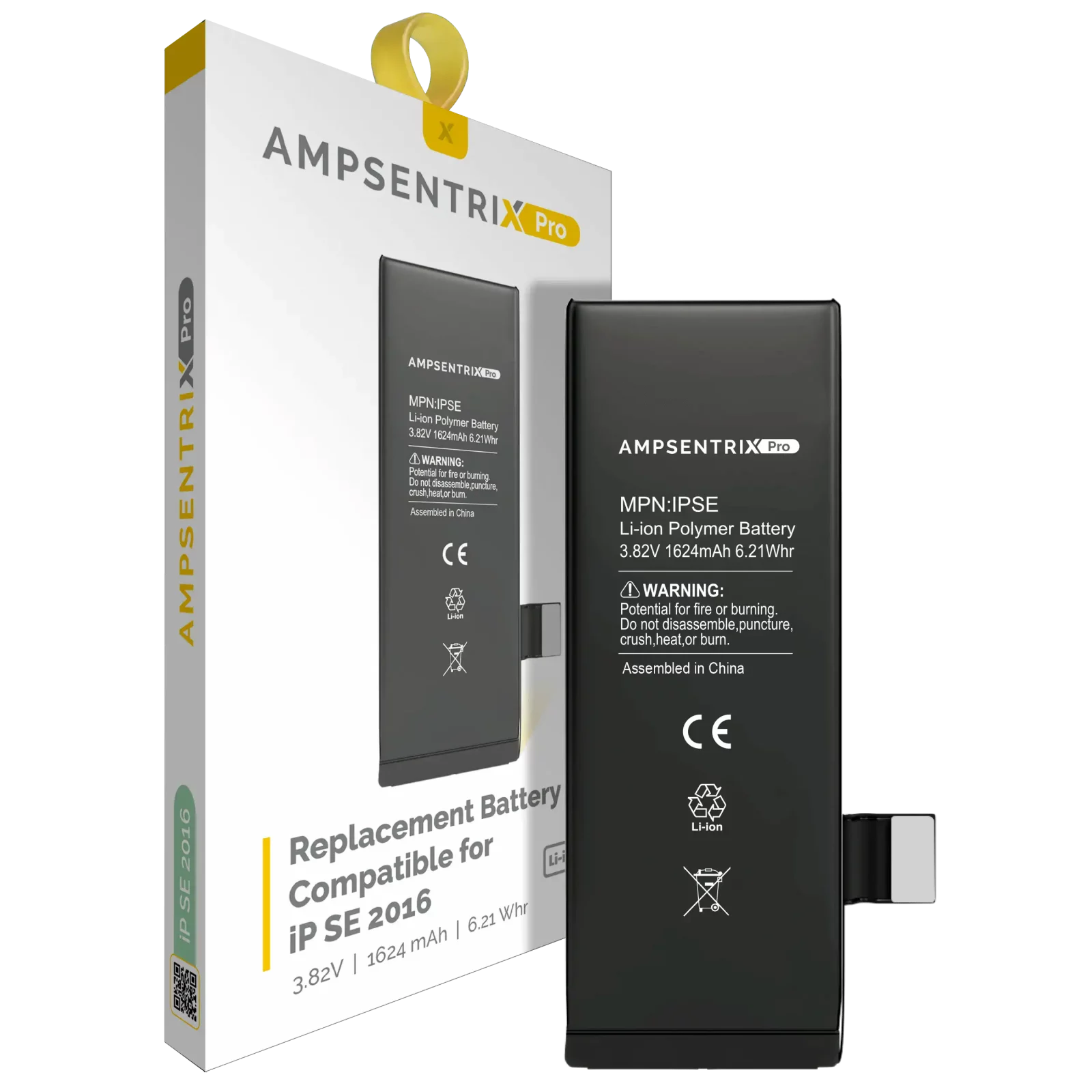 Replacement Battery For iPhone SE (2016) (AmpSentrix Pro)