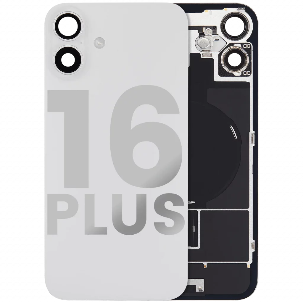 Back Glass w/ MagSafe Magnet & NFC & Flashlight Flex For iPhone 16 Plus (Used OEM Pull: Grade A) (White)