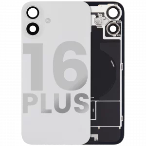 Back Glass w/ MagSafe Magnet & NFC & Flashlight Flex For iPhone 16 Plus (Used OEM Pull: Grade A) (White)