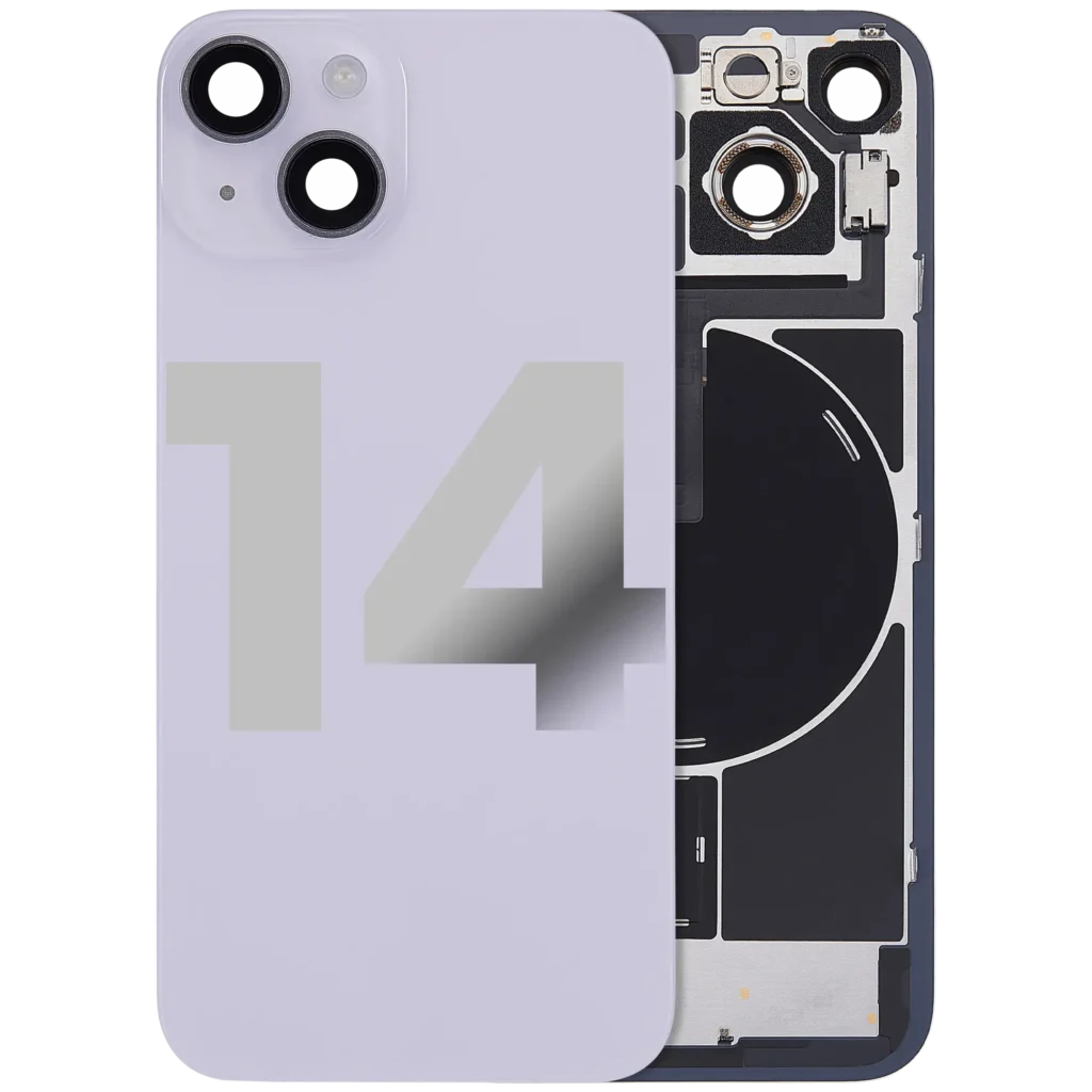 Back Glass w/ MagSafe Magnet & NFC & Flashlight Flex For iPhone 14 (Used OEM Pull: Grade C) (Purple)