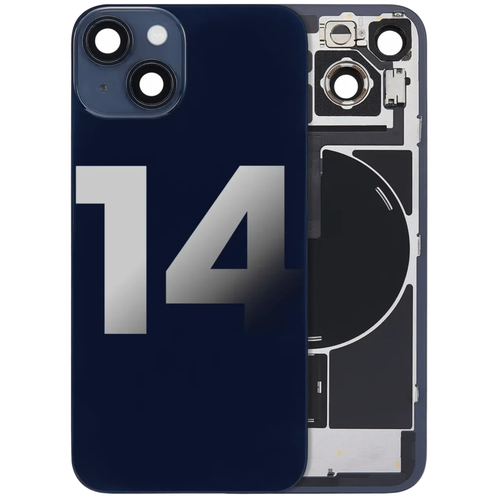 Back Glass w/ MagSafe Magnet & NFC & Flashlight Flex For iPhone 14 (Used OEM Pull: Grade C) (Midnight)