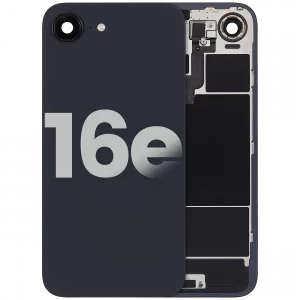 Back Glass w/ MagSafe Magnet & NFC & Flashlight Flex For iPhone 16e (Used OEM Pull: Grade C) (Black)