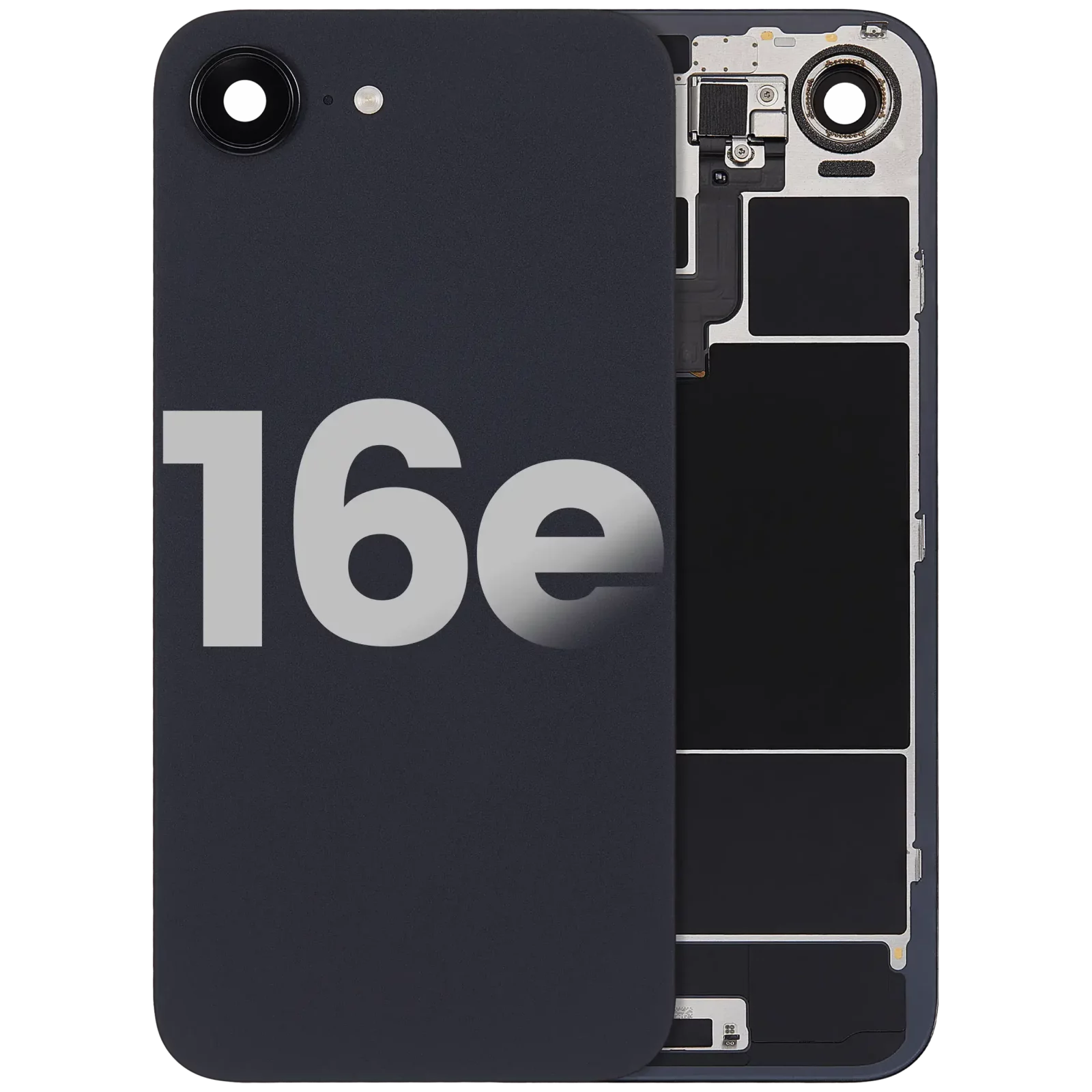 Back Glass w/ MagSafe Magnet & NFC & Flashlight Flex For iPhone 16e (Used OEM Pull: Grade C) (Black)
