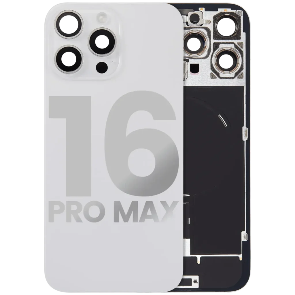 Back Glass w/ MagSafe Magnet & NFC & Flashlight Flex For iPhone 16 Pro Max (Used OEM Pull: Grade C) (White Titanium)