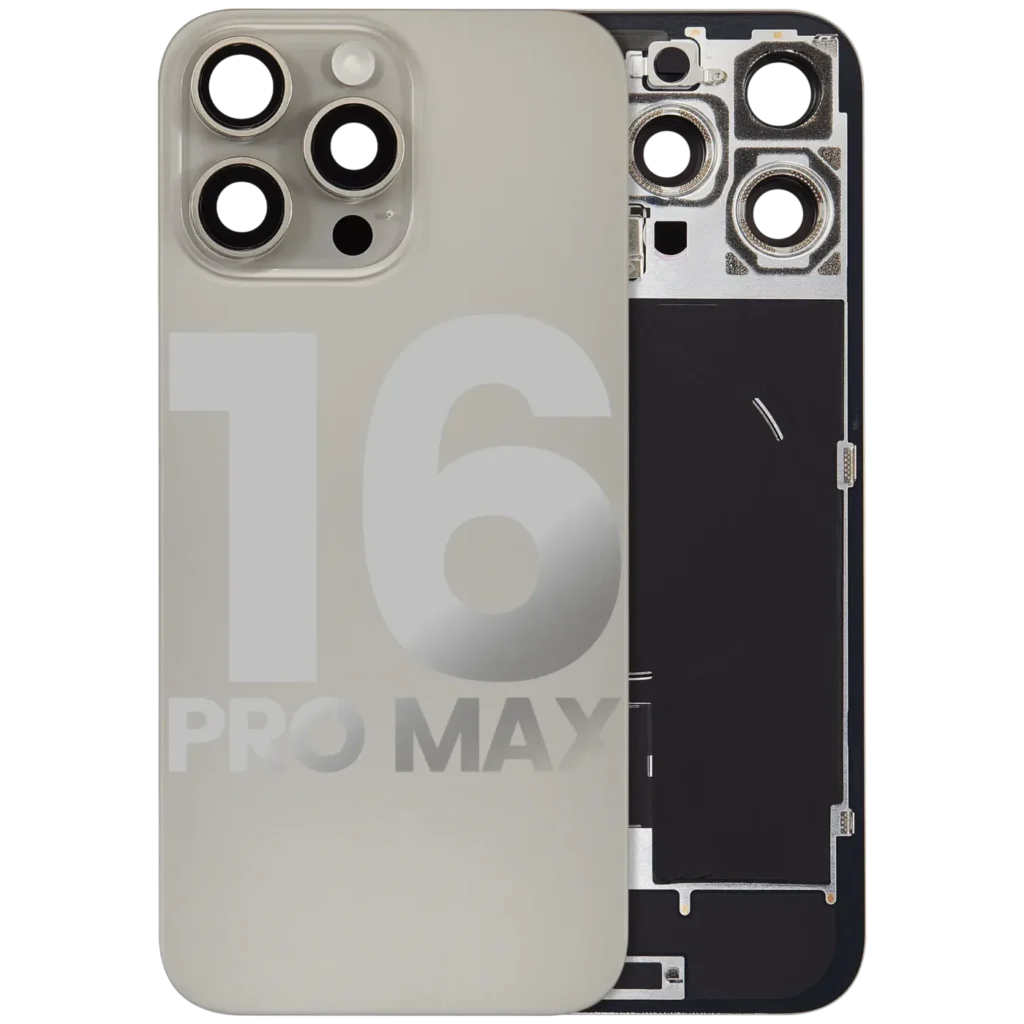 Back Glass w/ MagSafe Magnet & NFC & Flashlight Flex For iPhone 16 Pro Max (Used OEM Pull: Grade C) (Natural Titanium)