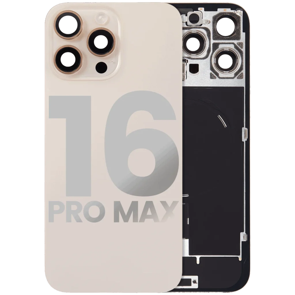 Back Glass w/ MagSafe Magnet & NFC & Flashlight Flex For iPhone 16 Pro Max (Used OEM Pull: Grade C) (Desert Titanium)