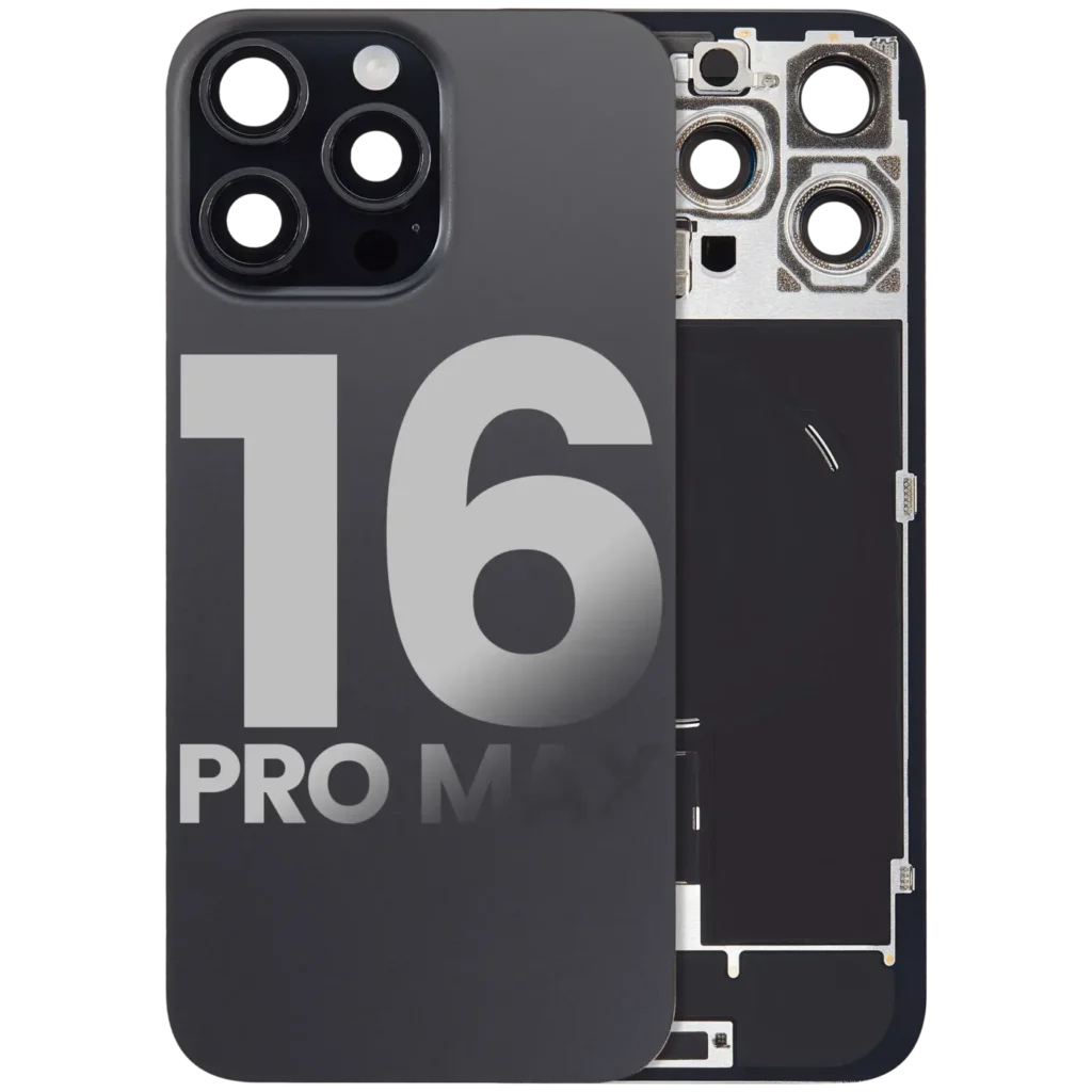 Back Glass w/ MagSafe Magnet & NFC & Flashlight Flex For iPhone 16 Pro Max (Used OEM Pull: Grade C) (Black Titanium)