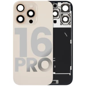 Back Glass w/ MagSafe Magnet & NFC & Flashlight Flex For iPhone 16 Pro (Used OEM Pull: Grade C) (Desert Titanium)