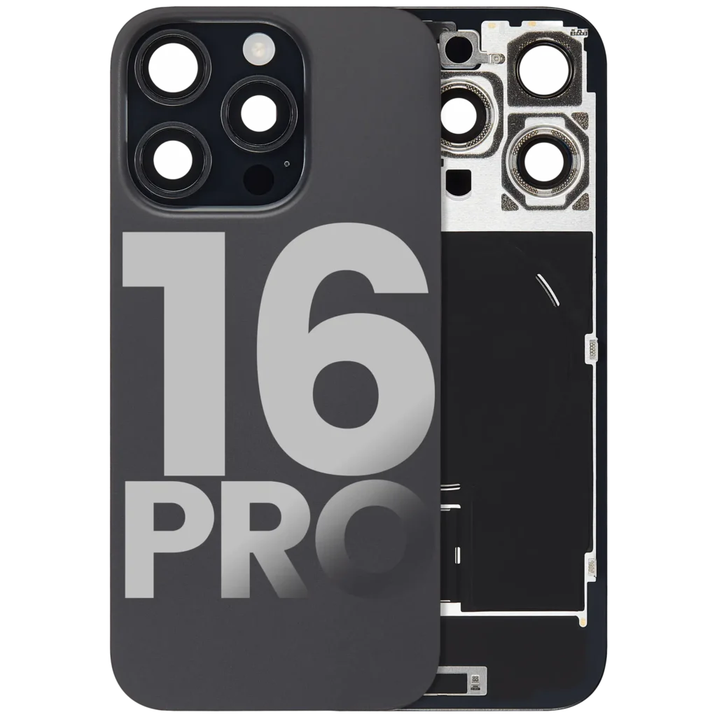 Back Glass w/ MagSafe Magnet & NFC & Flashlight Flex For iPhone 16 Pro (Used OEM Pull: Grade C) (Black Titanium)