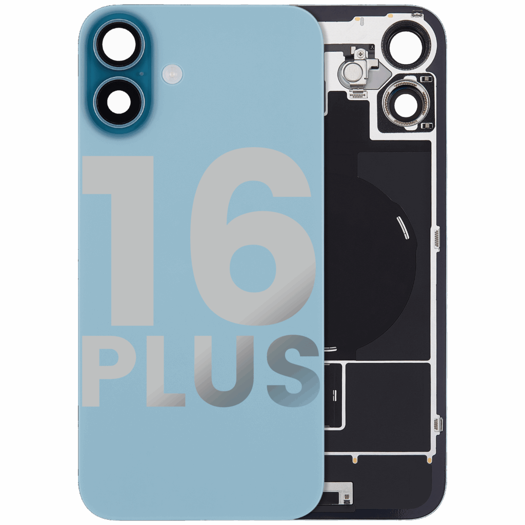 Back Glass w/ MagSafe Magnet & NFC & Flashlight Flex For iPhone 16 Plus (Used OEM Pull: Grade C) (Teal)