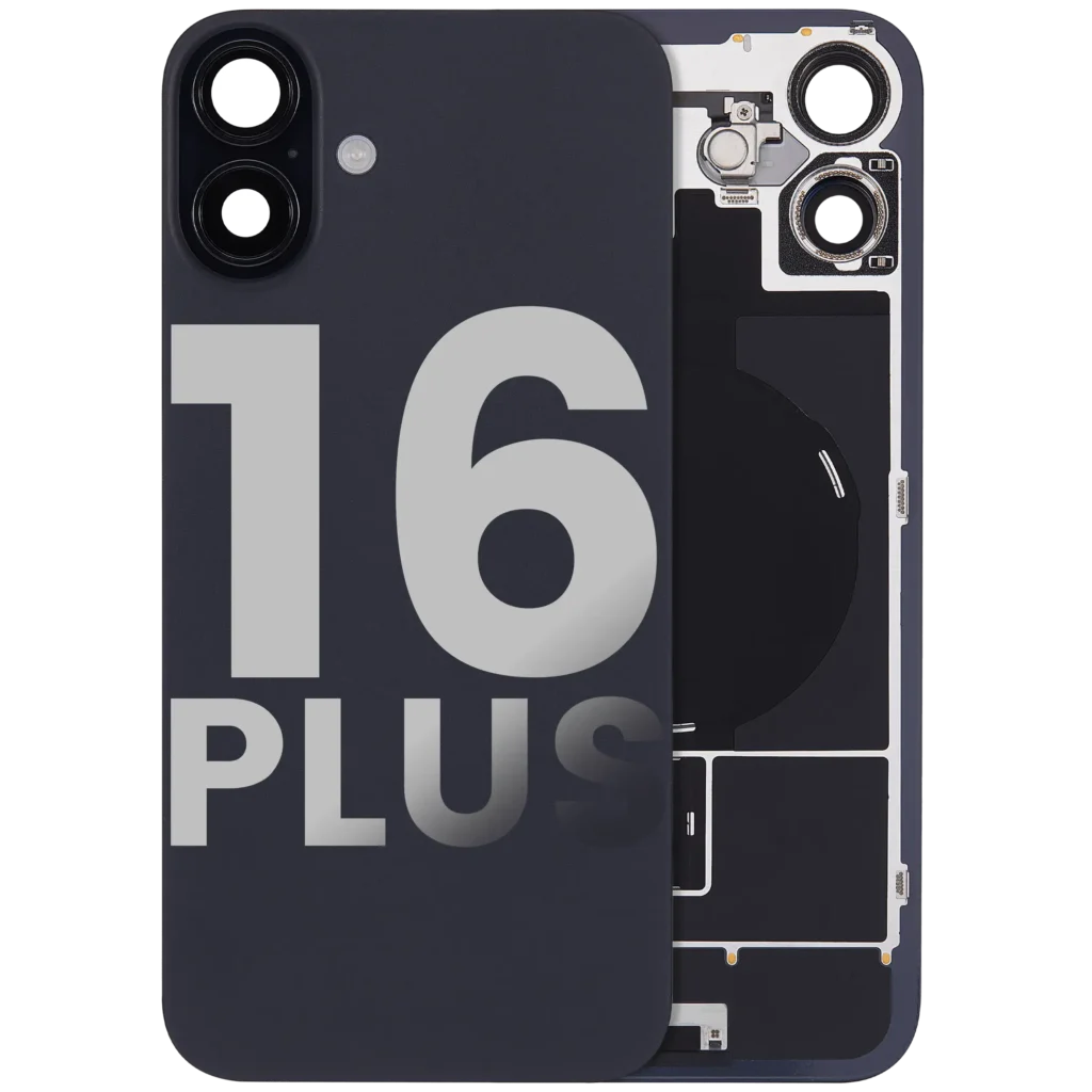 Back Glass w/ MagSafe Magnet & NFC & Flashlight Flex For iPhone 16 Plus (Used OEM Pull: Grade C) (Black)