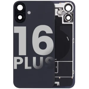 Back Glass w/ MagSafe Magnet & NFC & Flashlight Flex For iPhone 16 Plus (Used OEM Pull: Grade C) (Black)