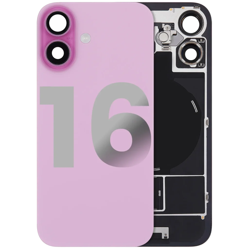 Back Glass w/ MagSafe Magnet & NFC & Flashlight Flex For iPhone 16 (Used OEM Pull: Grade C) (Pink)