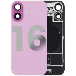 Back Glass w/ MagSafe Magnet & NFC & Flashlight Flex For iPhone 16 (Used OEM Pull: Grade C) (Pink)
