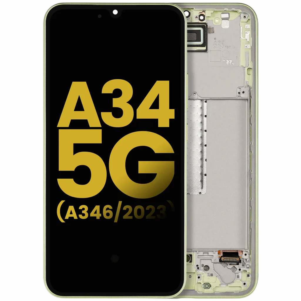 OLED Assembly With Frame For Samsung Galaxy A34 5G (A346 / 2023) (Refurbished) (Lime)