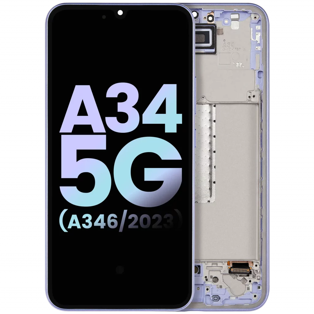 OLED Assembly With Frame Compatible For Samsung Galaxy A34 5G (A346 / 2023) (Service Pack) (Violet)