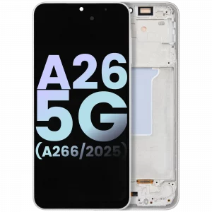 OLED Assembly With Frame For Samsung Galaxy A26 5G (A266 / 2025) (Service Pack) (White)