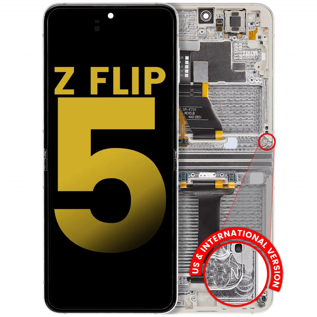 Inner OLED Assembly With Frame For Samsung Galaxy Z Flip 5 5G (US & International) (Refurbished) (Cream)
