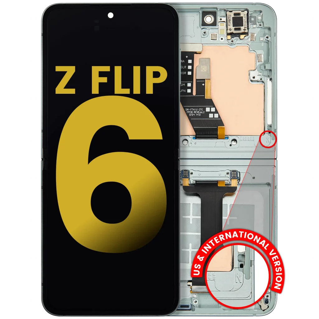 Inner OLED Assembly With Frame For Samsung Galaxy Z Flip 6 (F741) (US & International) (Refurbished) (Mint)