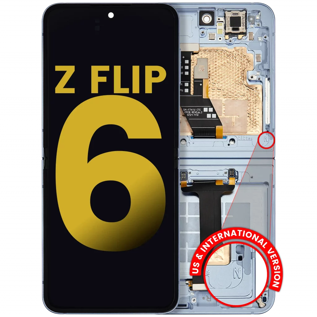Inner OLED Assembly With Frame For Samsung Galaxy Z Flip 6 (F741) (US & International) (Refurbished) (Blue)